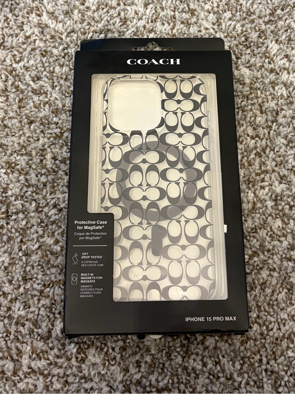 New With Tags Coach iPhone 15 Pro Max MagSafe 12 Foot Drop Tested Phone Case